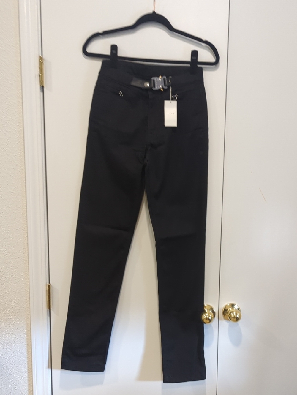 1017 Alyx 9SM Black Skinny Jeans with  Iconic Rollercoaster Buckle